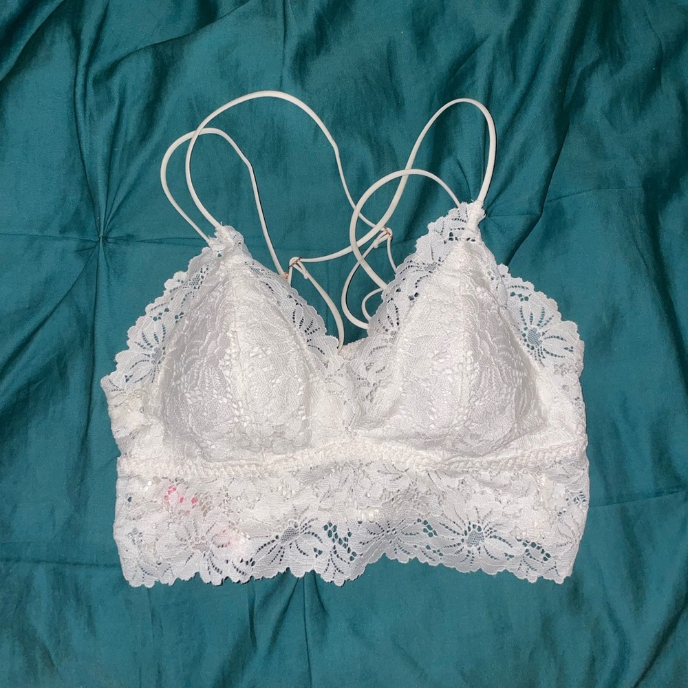 White PINK Bralette